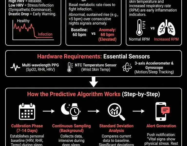 Infografica: How Smartwatches Detect Fever in Advance