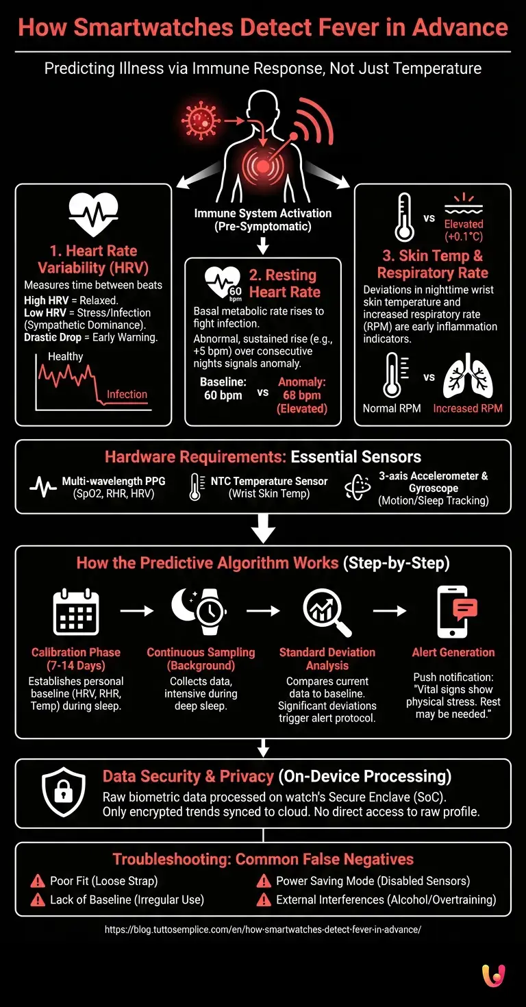 How Smartwatches Detect Fever in Advance - Summary Infographic