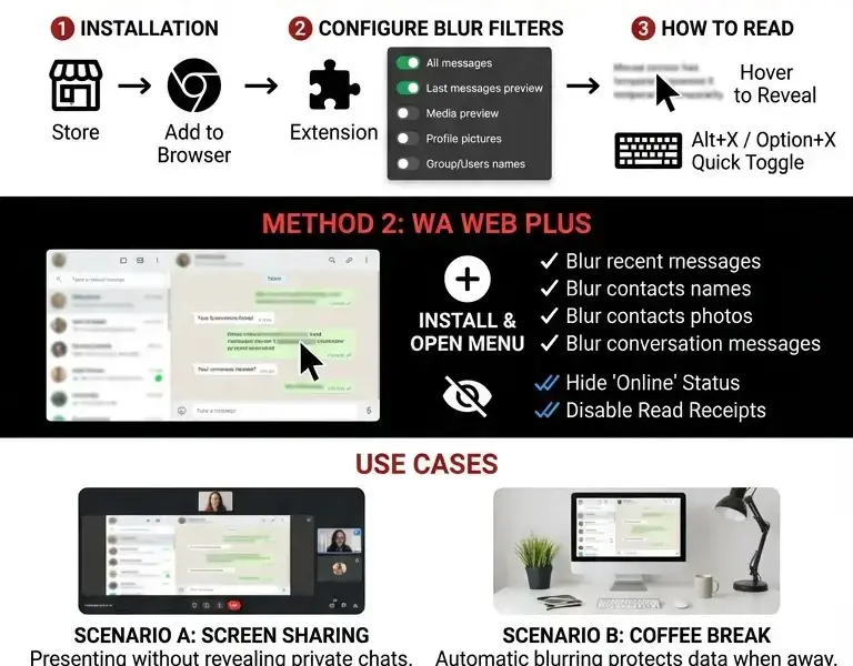 Infografica: How to Blur WhatsApp Web: Complete Guide