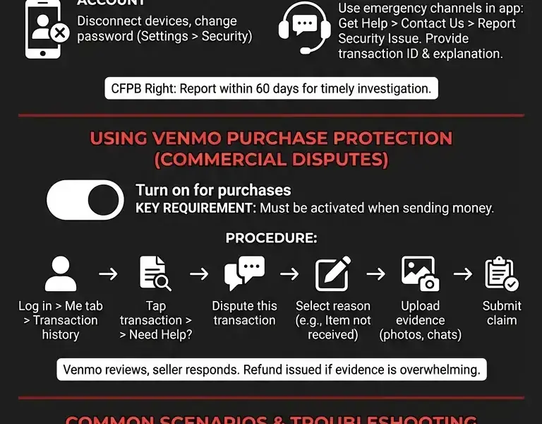 Infografica: How to Dispute a Venmo Charge: Refund Guide