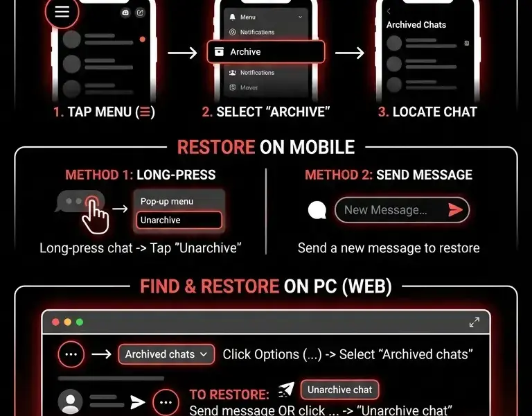 Infografica: How to Find Archived Messenger Chats: Guide
