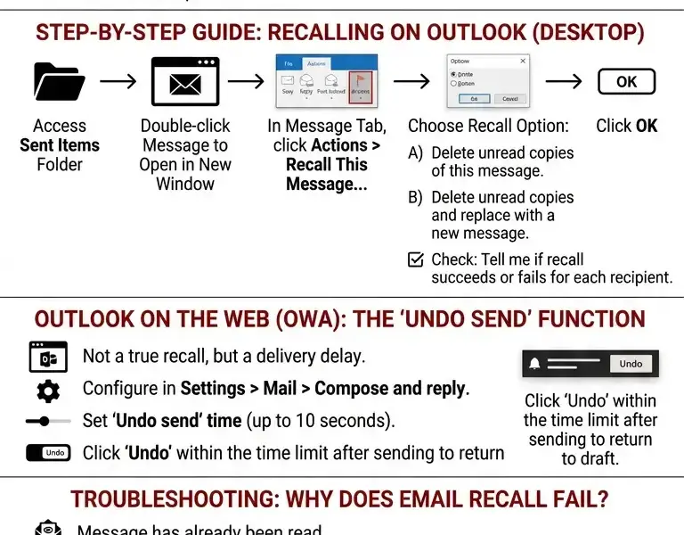 Infografica: How to Recall an Email in Outlook: Complete Guide