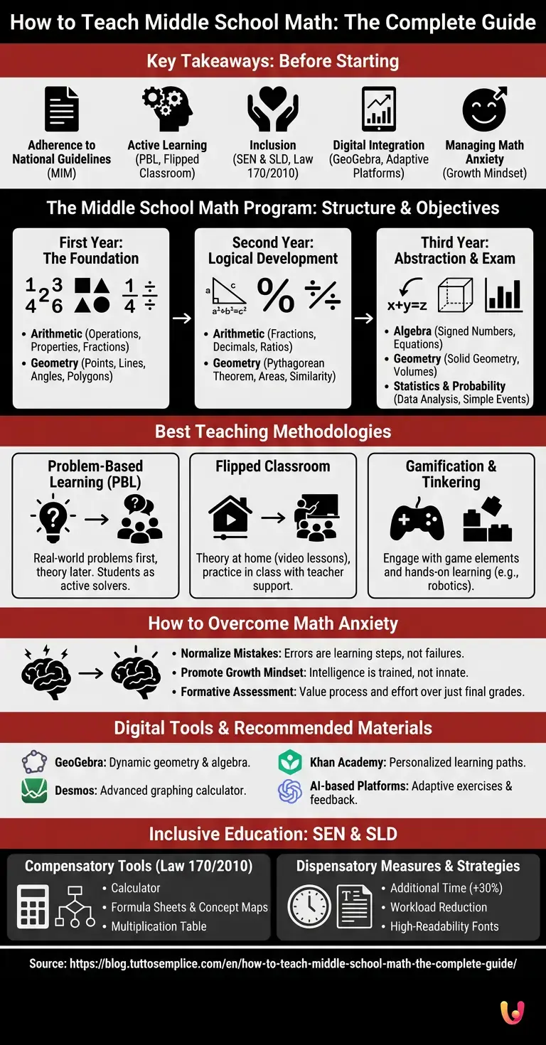 How to Teach Middle School Math: The Complete Guide - Summary Infographic