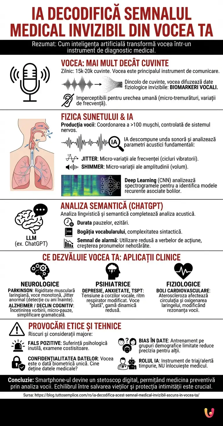 IA decodifică acest semnal medical invizibil ascuns &icirc;n vocea ta - Infografic rezumativ