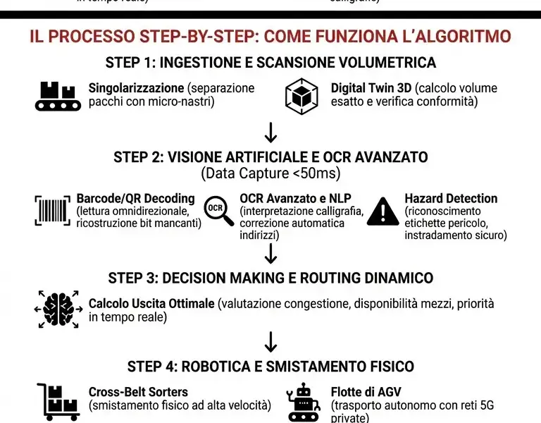 Infografica: IA e smistamento pacchi poste italiane: Guida Tecnica