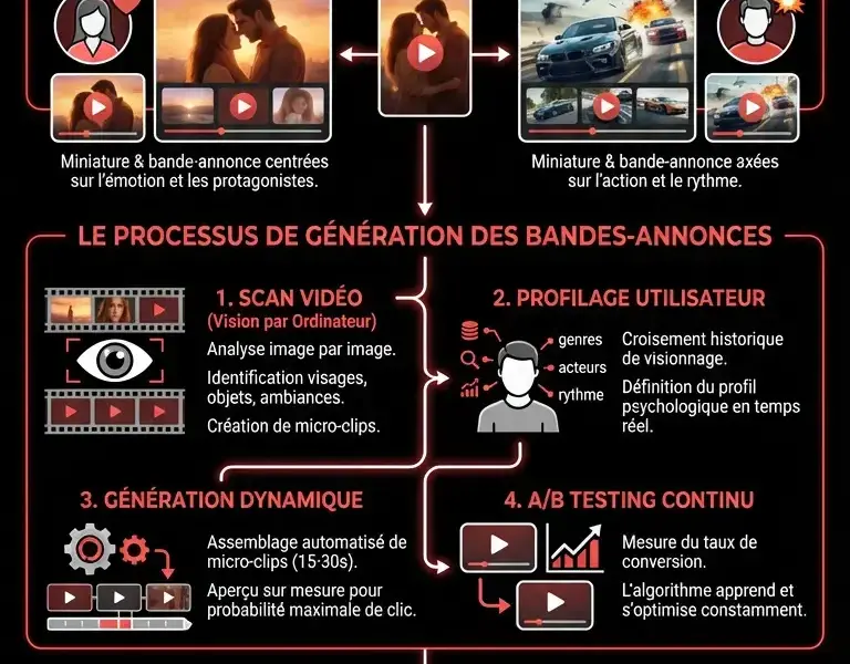 Infografica: IA et Streaming : Comment l'algorithme choisit vos bandes-annonces