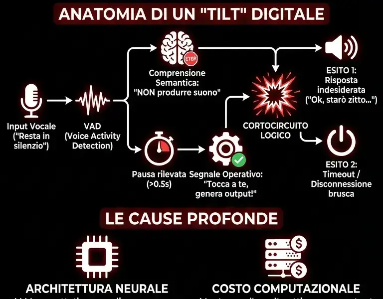 Infografica: Il paradosso del silenzio: perch&eacute; un'azione naturale blocca l'AI