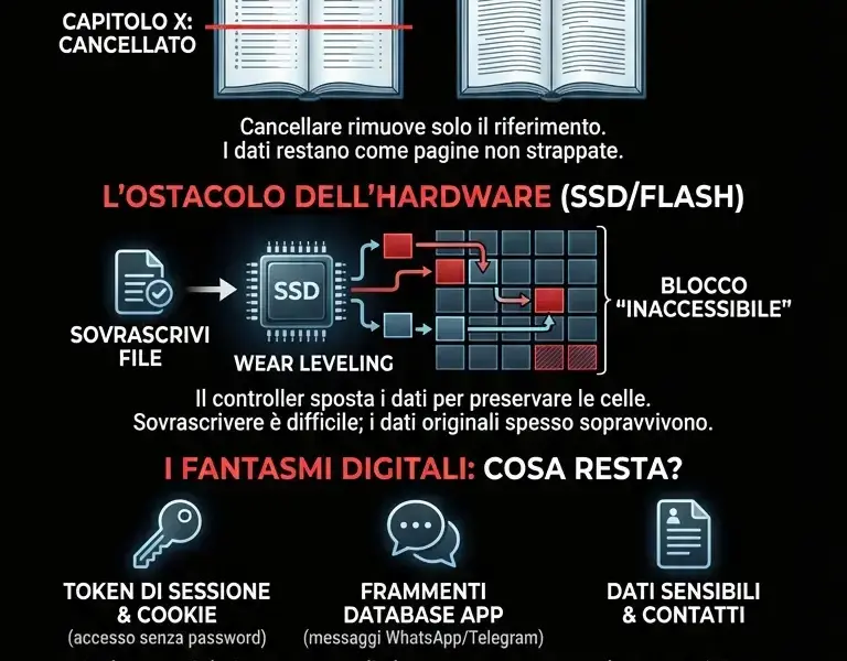 Infografica: Il trucco dell'indice: perch&eacute; il reset di fabbrica non cancella nulla