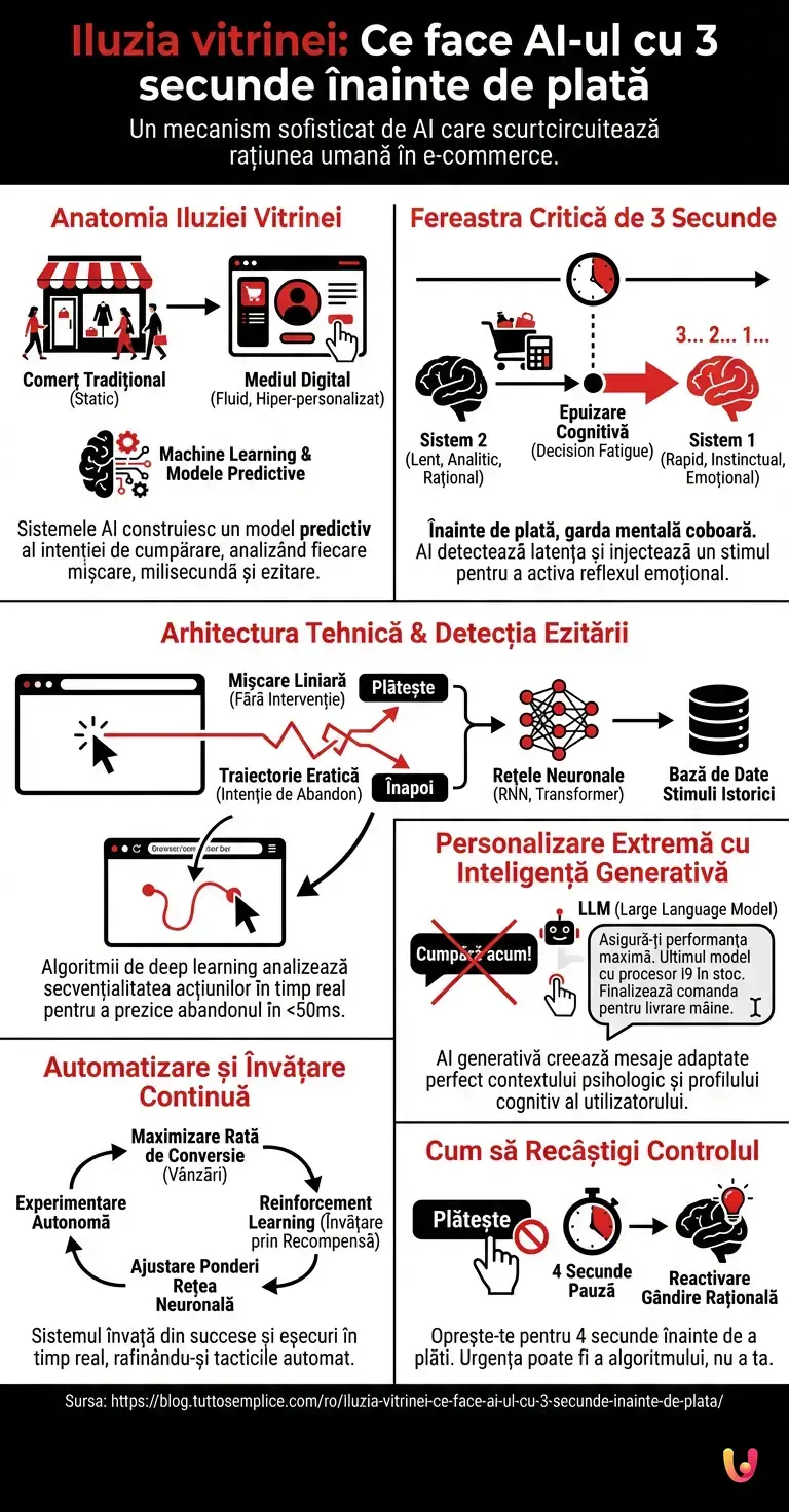 Iluzia vitrinei: Ce face AI-ul cu 3 secunde &icirc;nainte de plată. - Infografic rezumativ