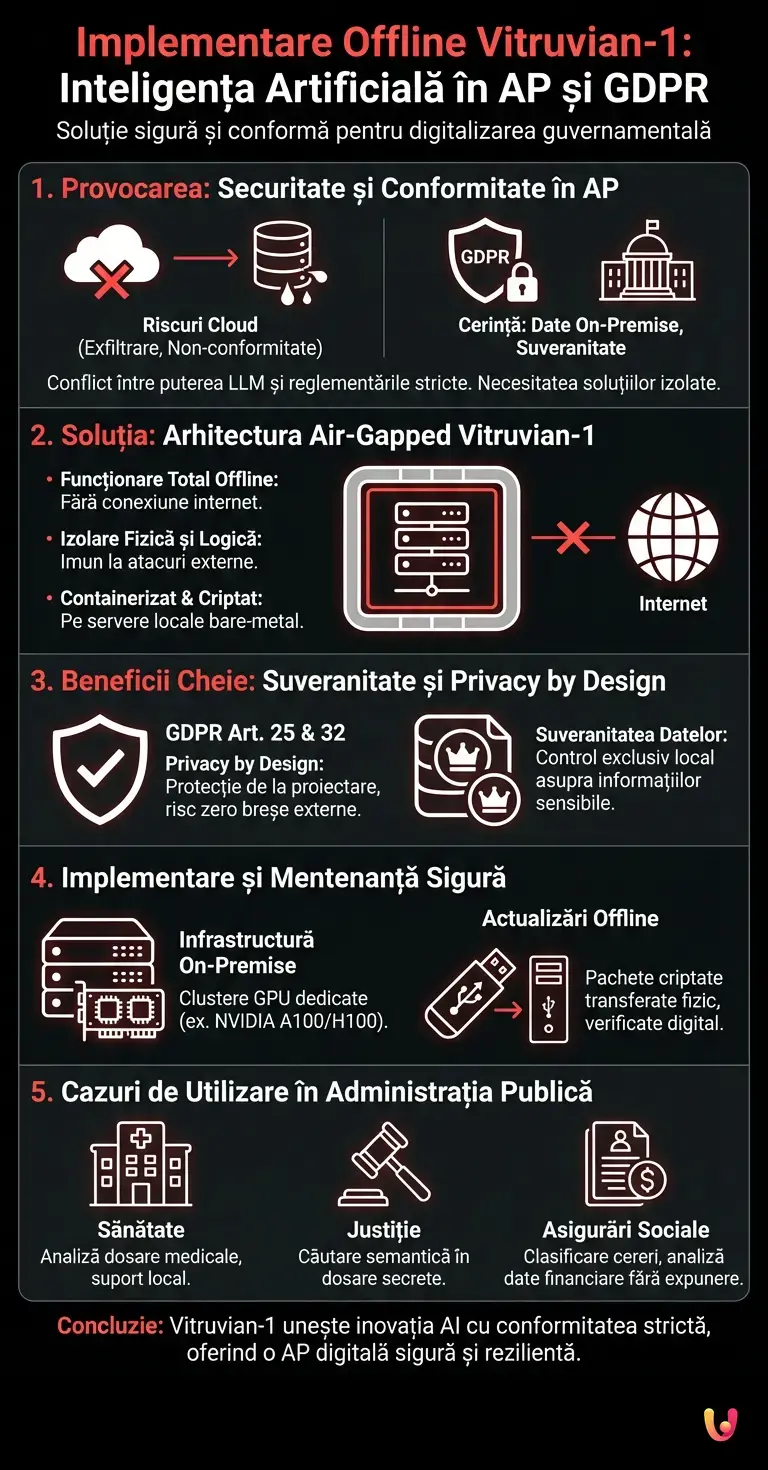 Implementare Offline Vitruvian-1: Inteligența Artificială &icirc;n AP și GDPR - Infografic rezumativ