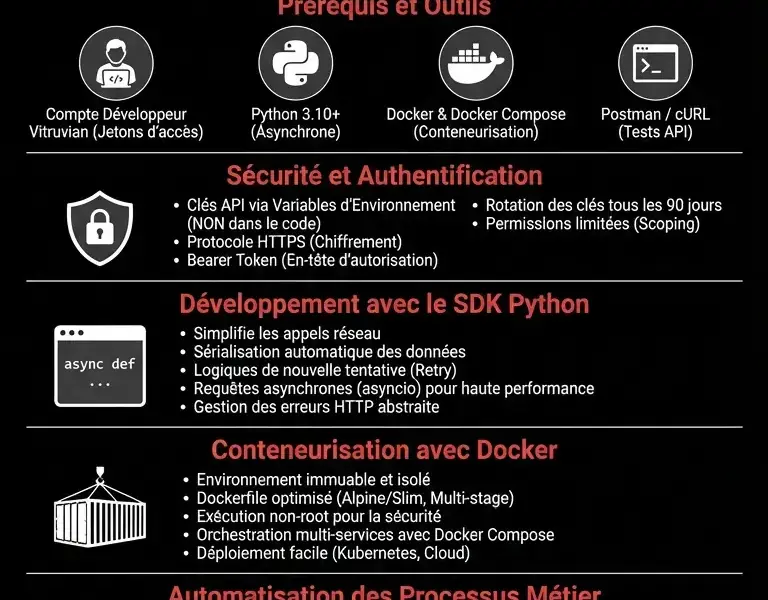 Infografica: Int&eacute;gration Vitruvian-1 : Guide des API, Python SDK et Docker