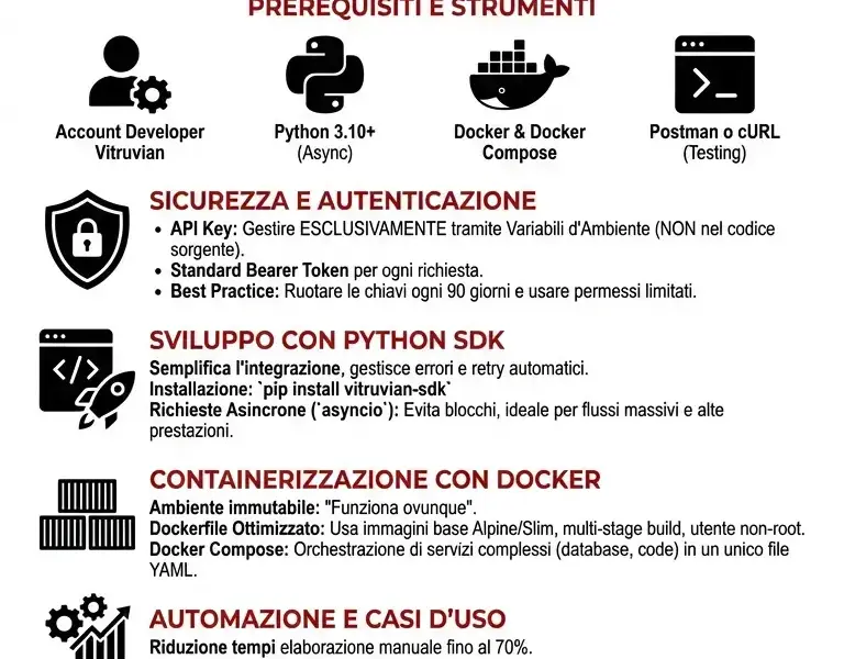 Infografica: Integrazione Vitruvian-1: Guida ad API, Python SDK e Docker