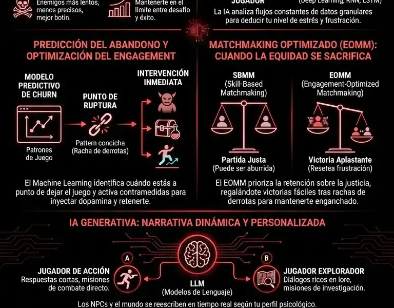 Infografica: La IA que lee tu estr&eacute;s para alterar la dificultad en secreto