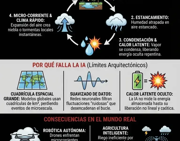 Infografica: La trampa del microclima: Por qu&eacute; la IA avanzada pasa por alto el bucle de humedad