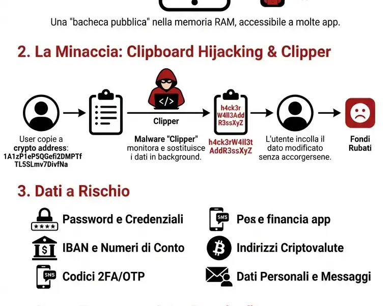 Infografica: La trappola del copia-incolla: chi legge i tuoi dati bancari