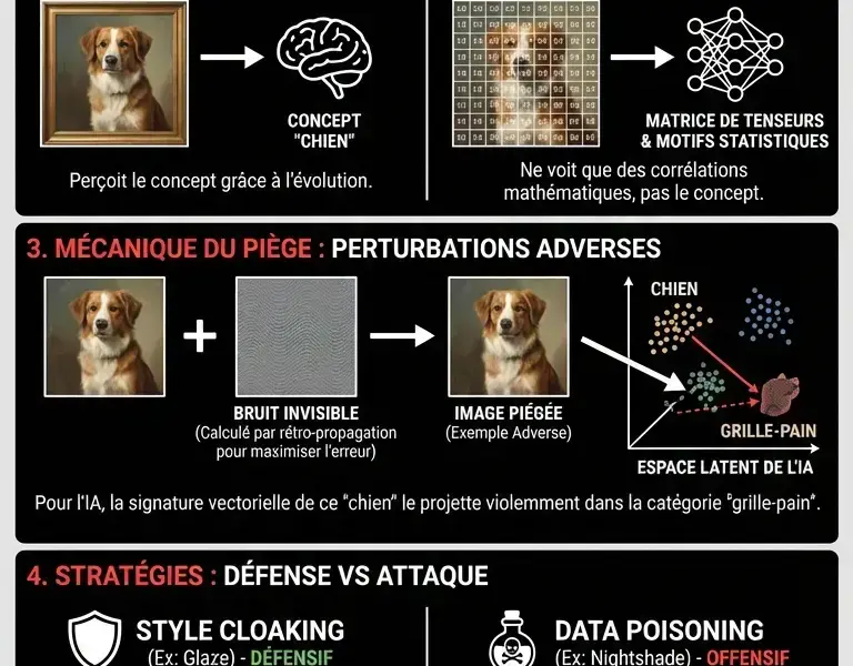 Infografica: L'arme invisible qui transforme l'art en pi&egrave;ge pour l'IA