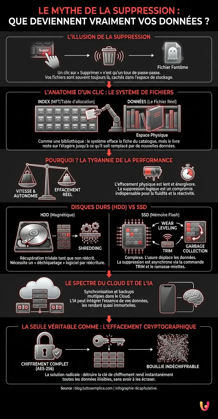 Le mythe de la suppression : que deviennent vraiment vos données ? - Infographie résumant