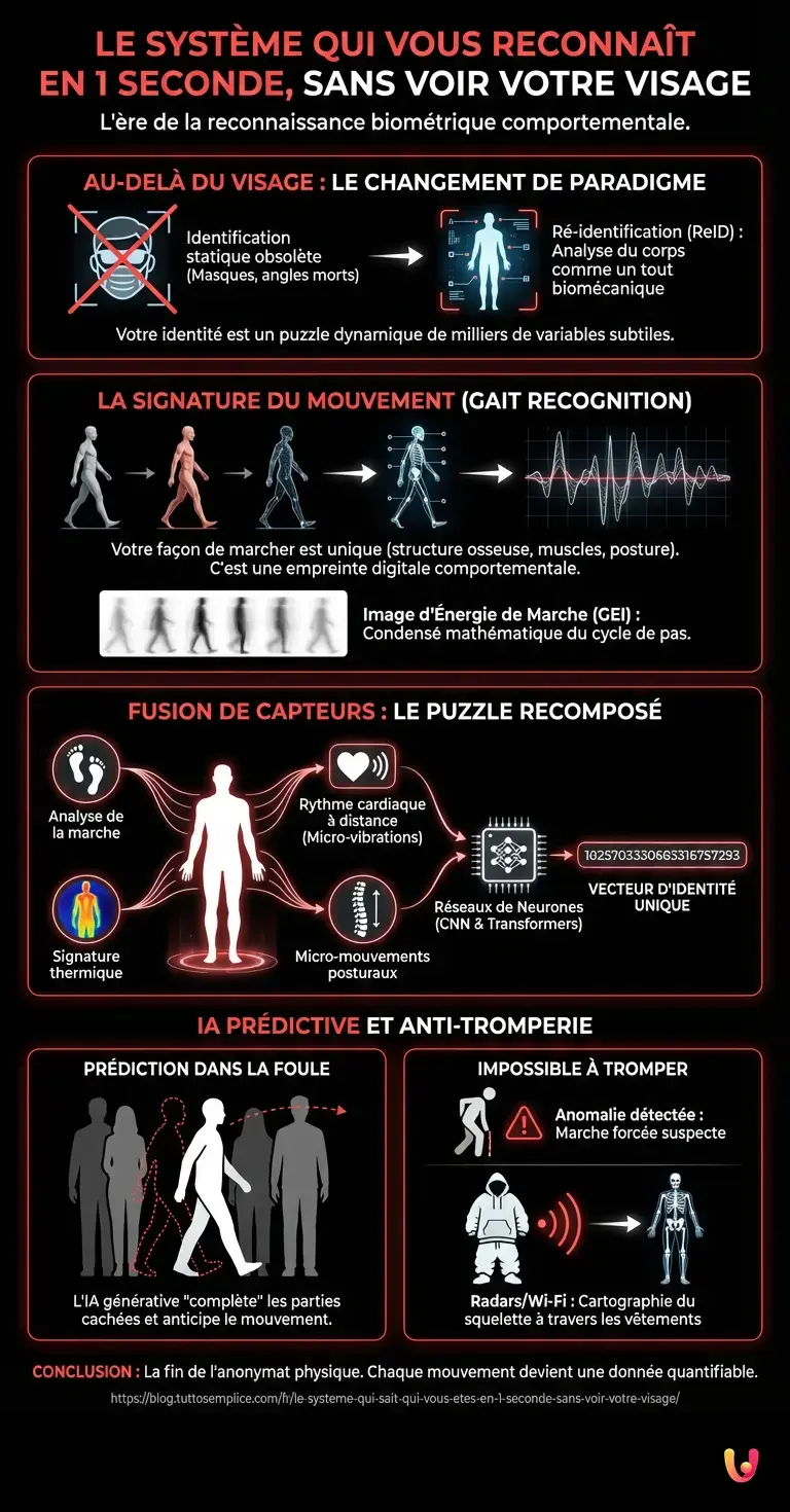 Le syst&egrave;me qui sait qui vous &ecirc;tes en 1 seconde, sans voir votre visage - Infographie r&eacute;sumant