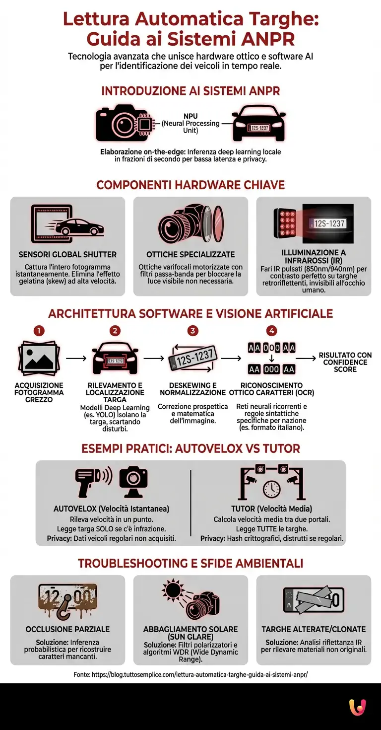 Lettura Automatica Targhe: Guida ai Sistemi ANPR - Infografica riassuntiva