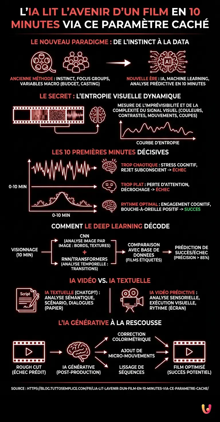 L'IA lit l'avenir d'un film en 10 minutes via ce paramètre caché - Infographie résumant