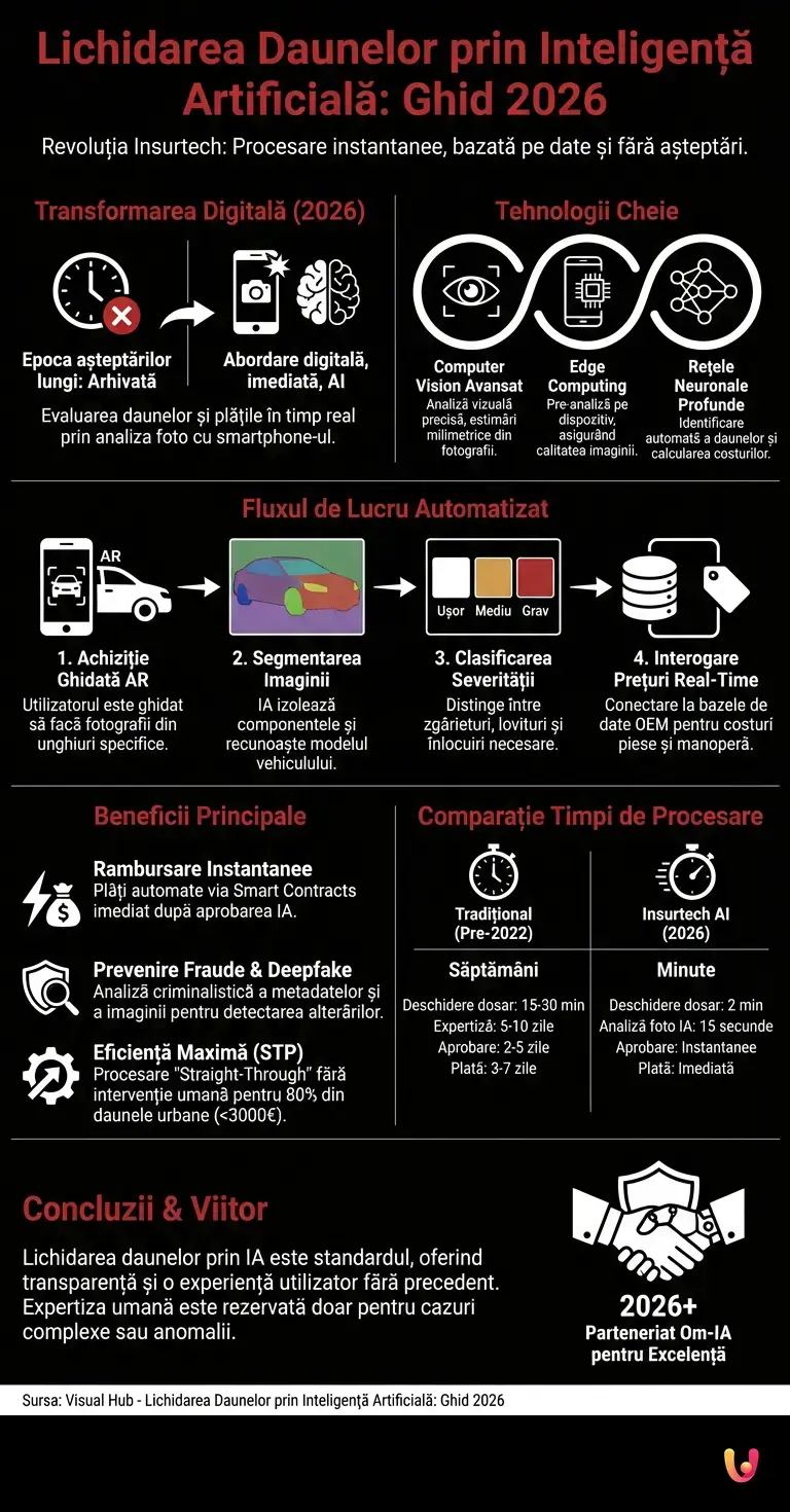 Lichidarea Daunelor prin Inteligență Artificială: Ghid 2026 - Infografic rezumativ