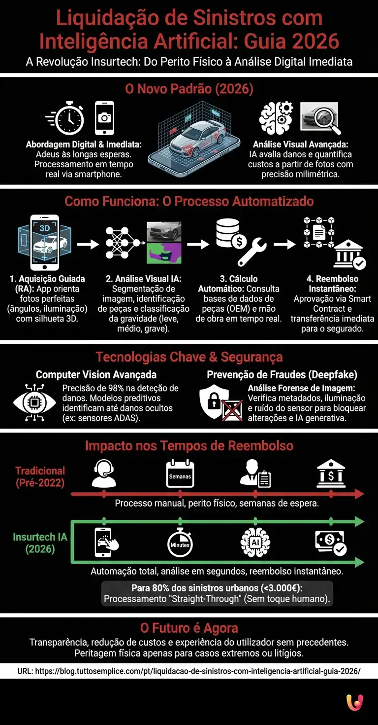 Liquidação de Sinistros com Inteligência Artificial: Guia 2026 - Infográfico resumido