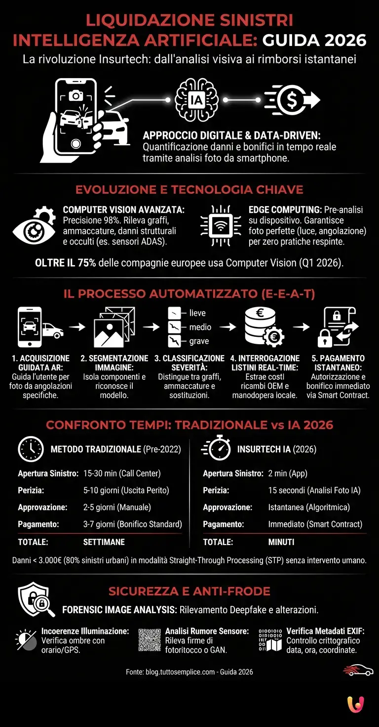 Liquidazione Sinistri Intelligenza Artificiale: Guida 2026 - Infografica riassuntiva
