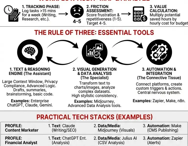 Infografica: Managing AI Overload: Choosing the 3 Essential Tools