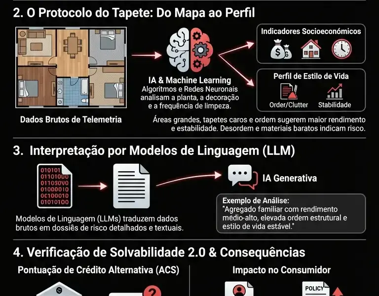 Infografica: O Protocolo do Tapete: Como os rob&ocirc;s aspiradores calculam a sua idoneidade credit&iacute;cia