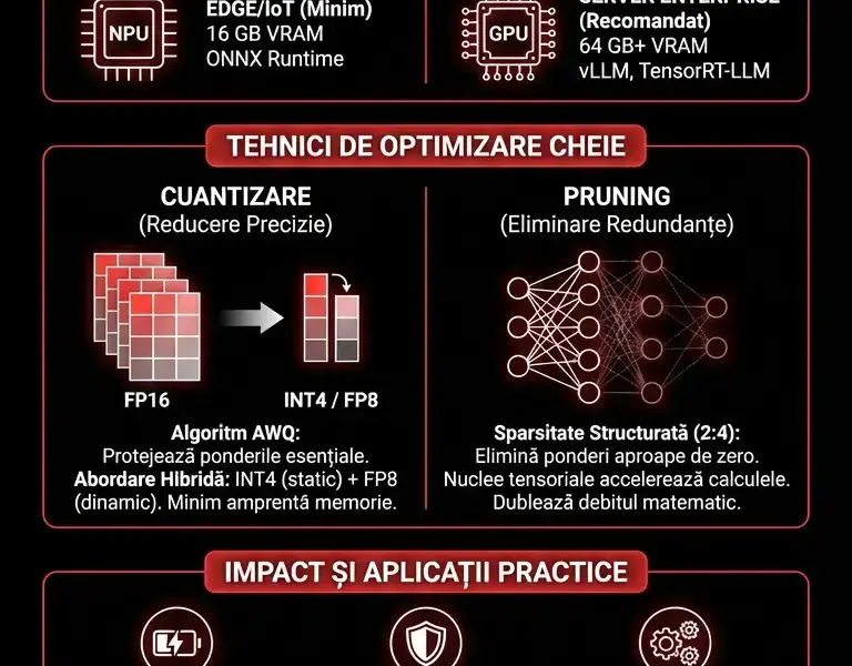 Infografica: Optimizarea Vitruvian-1: Ghid pentru Cuantizare și Pruning