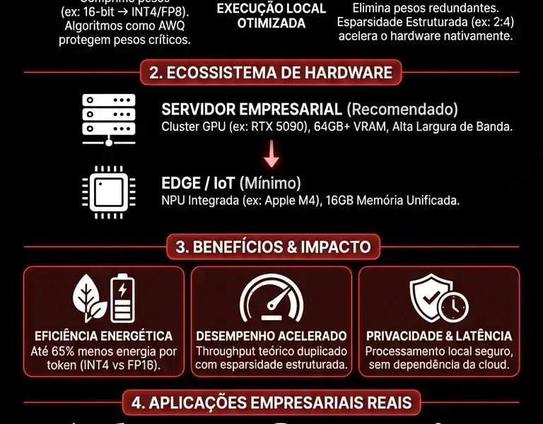 Infografica: Otimiza&ccedil;&atilde;o Vitruvian-1: Guia de Quantiza&ccedil;&atilde;o e Pruning