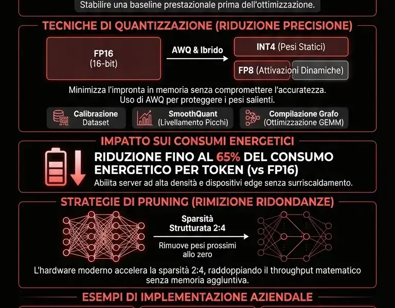 Infografica: Ottimizzazione Vitruvian-1: Guida a Quantizzazione e Pruning
