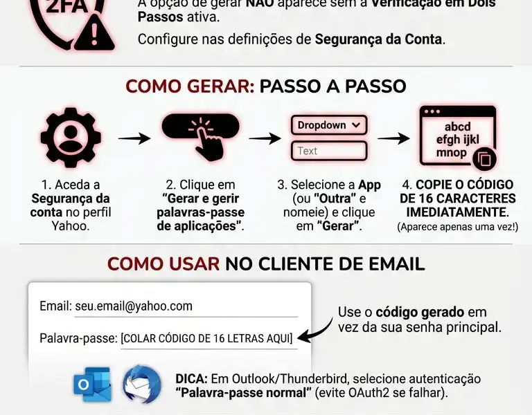 Infografica: Palavra-passe de Aplica&ccedil;&atilde;o Yahoo: Guia Completo de Gera&ccedil;&atilde;o