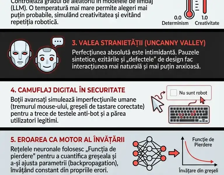 Infografica: Paradoxul perfecțiunii: De ce AI-ul este programat să greșească