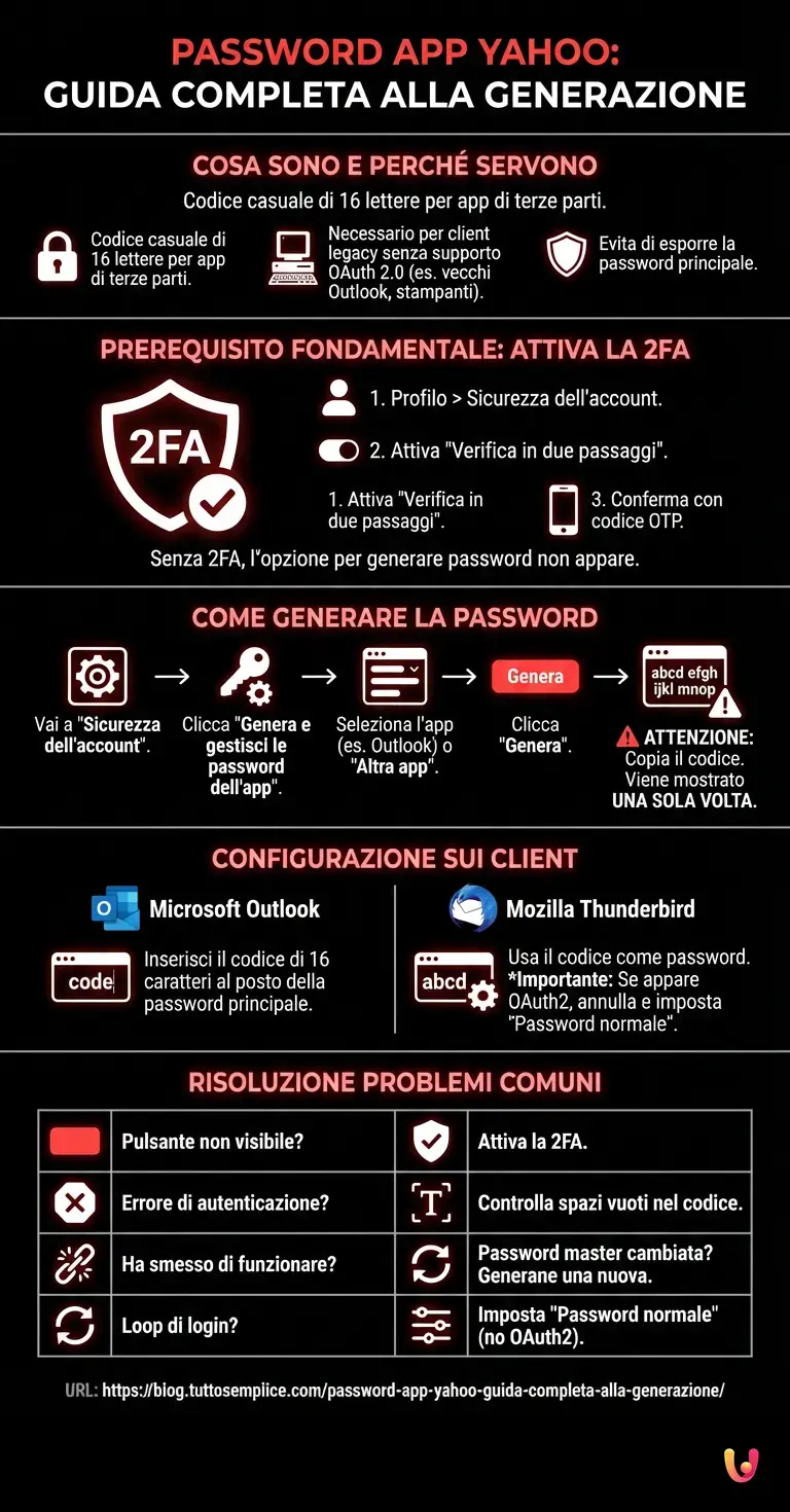 Password App Yahoo: Guida Completa alla Generazione - Infografica riassuntiva
