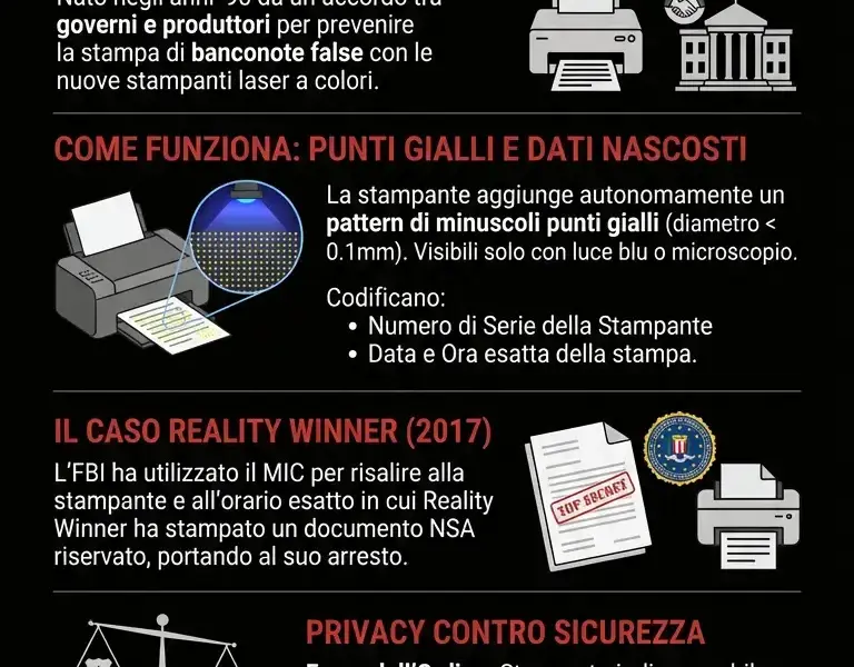 Infografica: Perch&eacute; ogni documento stampato cela un tracciatore invisibile