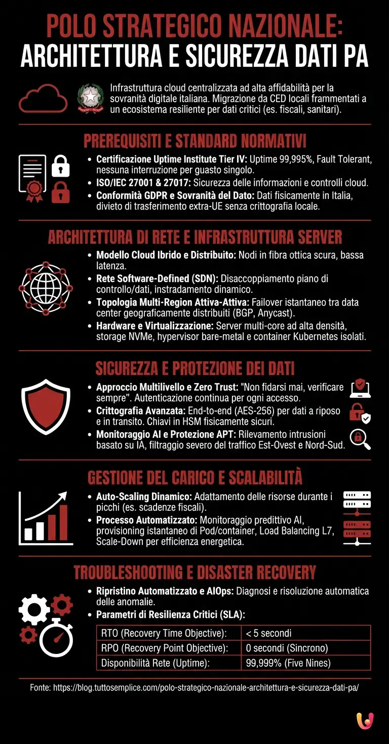Polo Strategico Nazionale: Architettura e Sicurezza Dati PA - Infografica riassuntiva