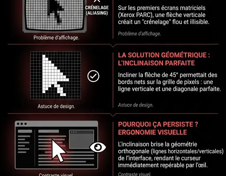 Infografica: Pourquoi le curseur est pench&eacute; : le d&eacute;fi technique de 1968