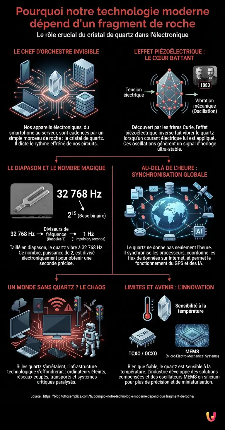 Pourquoi notre technologie moderne d&eacute;pend d'un fragment de roche - Infographie r&eacute;sumant