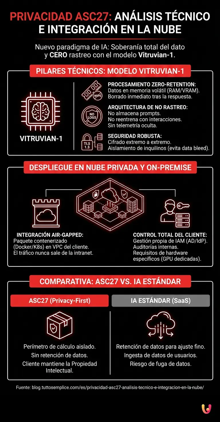 Privacidad ASC27: Análisis Técnico e Integración en la Nube - Infografía resumen