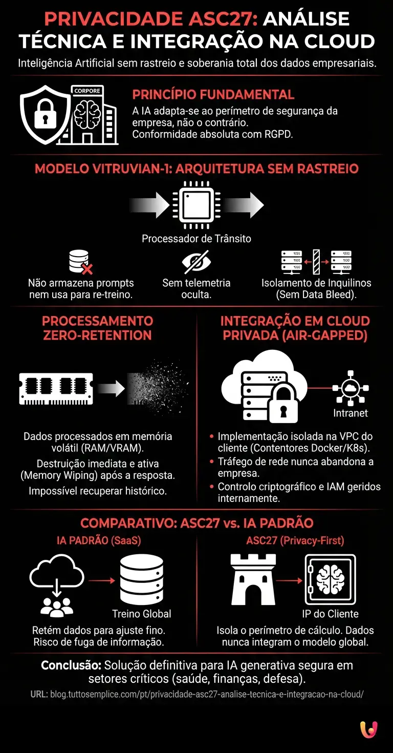 Privacidade ASC27: Análise Técnica e Integração na Cloud - Infográfico resumido