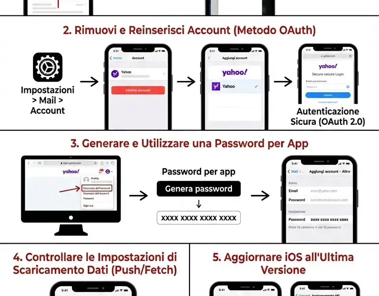 Infografica: Problemi Yahoo Mail iPhone? 5 Soluzioni Facili e Definitive