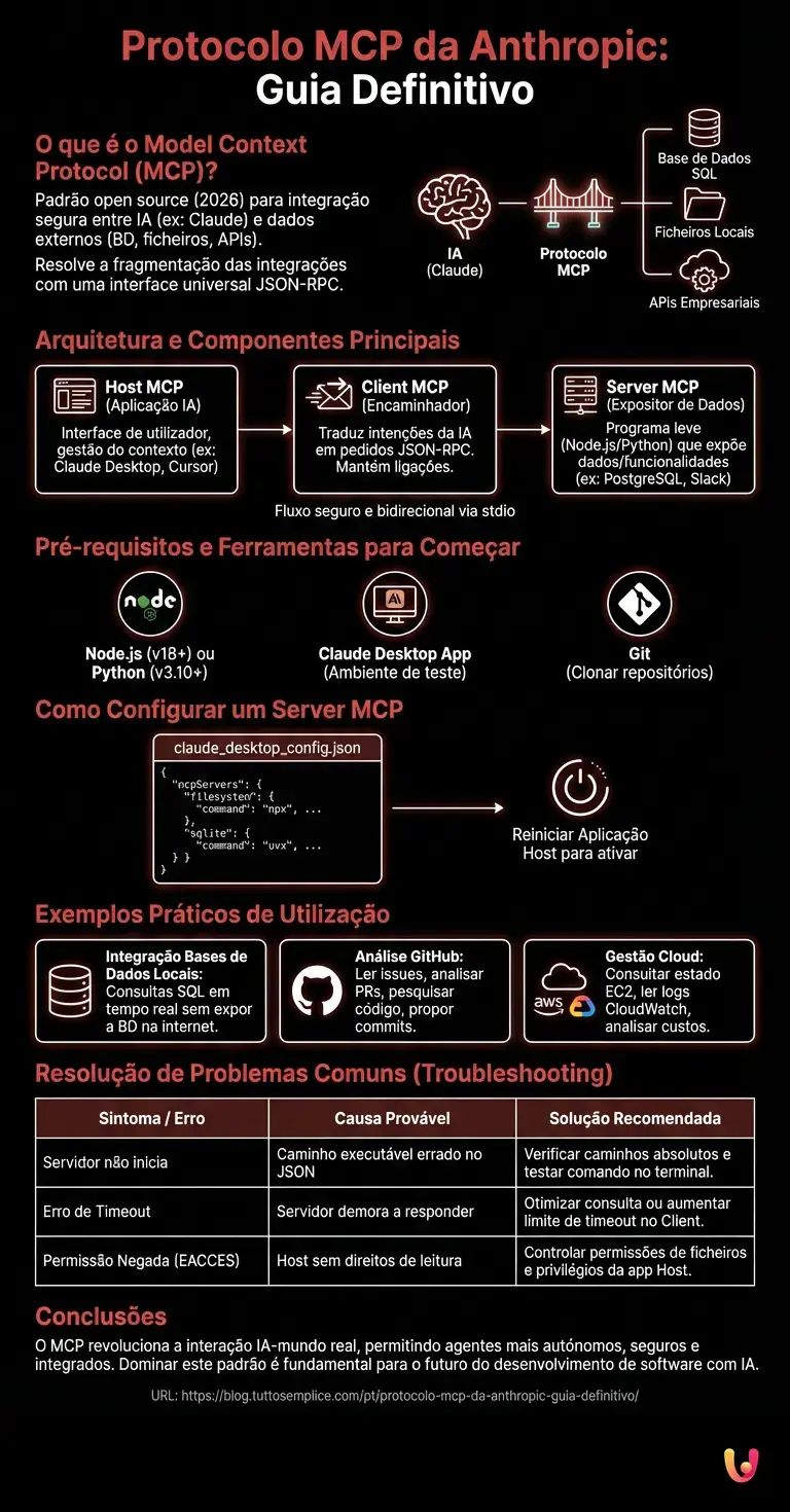 Protocolo MCP da Anthropic: Guia Definitivo - Infogr&aacute;fico resumido