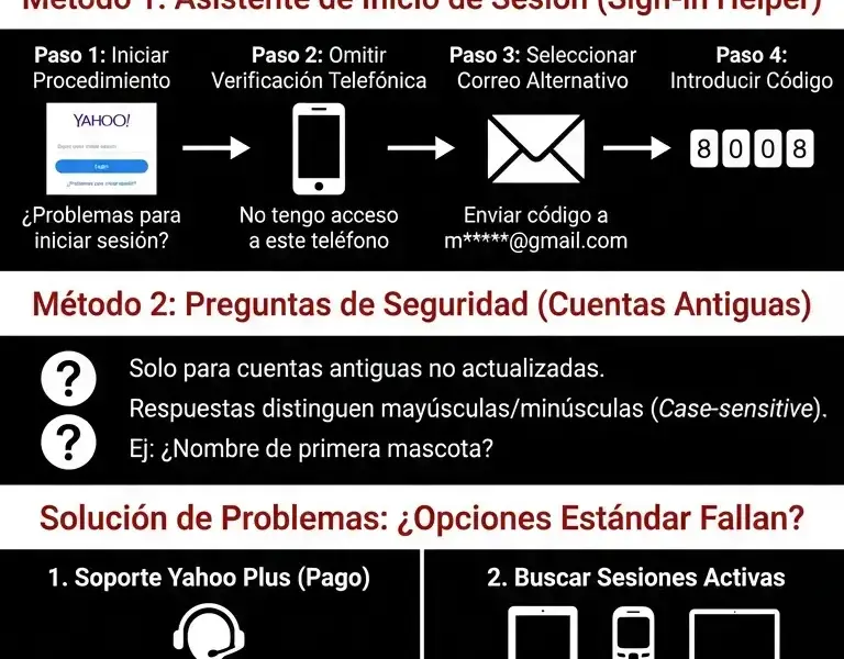 Infografica: Recuperaci&oacute;n de Cuenta Yahoo Sin N&uacute;mero: Gu&iacute;a