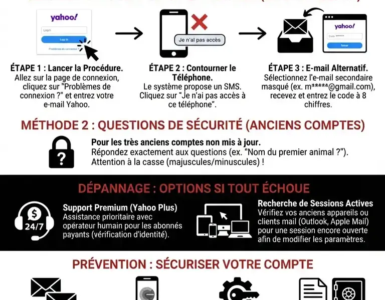 Infografica: R&eacute;cup&eacute;ration de Compte Yahoo Sans Num&eacute;ro : Le Guide