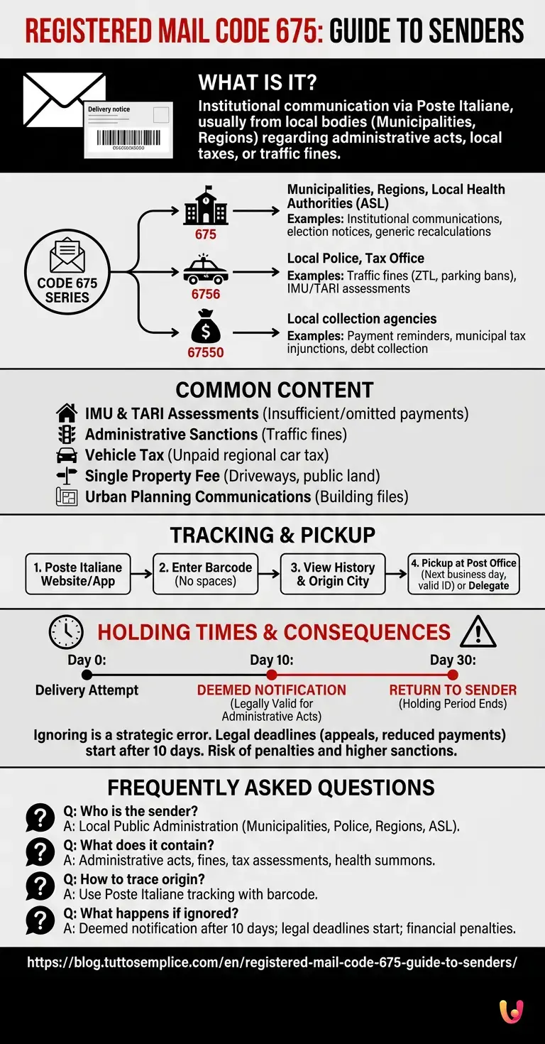 Registered Mail Code 675: Guide to Senders - Summary Infographic
