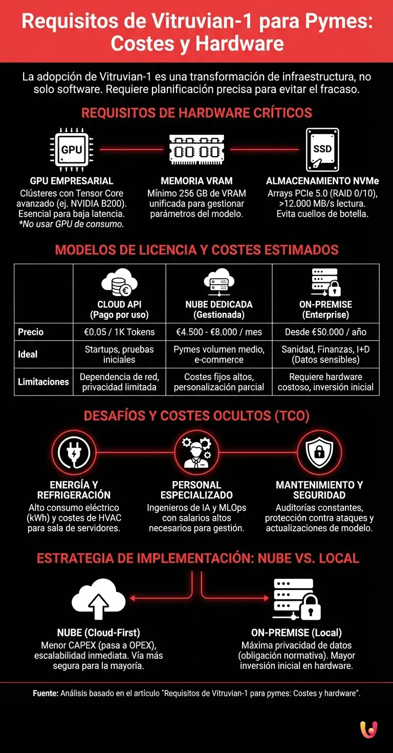 Requisitos de Vitruvian-1 para pymes: Costes y hardware - Infograf&iacute;a resumen