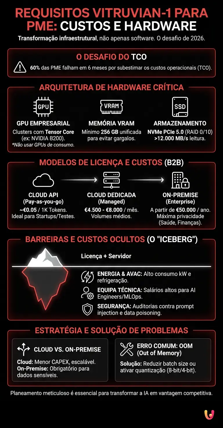Requisitos Vitruvian-1 para PME: Custos e Hardware - Infogr&aacute;fico resumido
