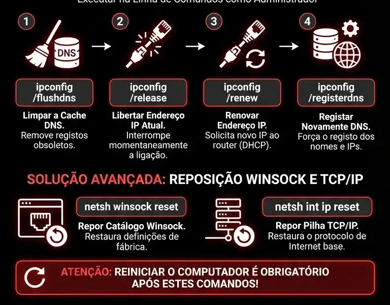 Infografica: Resolver o Erro N&atilde;o &eacute; Poss&iacute;vel Aceder ao Site no Windows