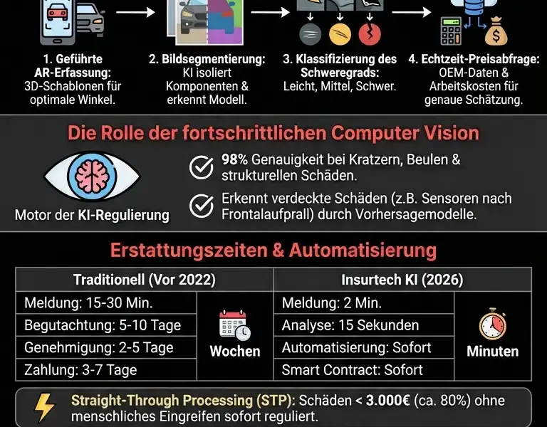 Infografica: Schadenregulierung durch K&uuml;nstliche Intelligenz: Leitfaden 2026
